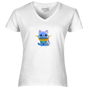 Kaos Kaos Kucing Lucu Warna Biru