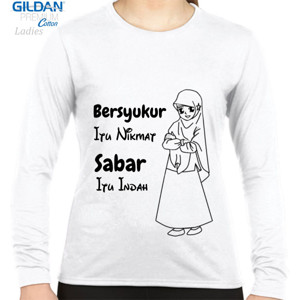 Kaos Baju Wanita Tentang Bersyukur dan Sabar