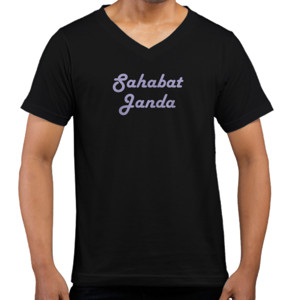 Kaos  sahabat janda tulisan biru muda