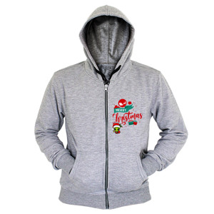 Hoodie Zipper Merry Christmas Alien