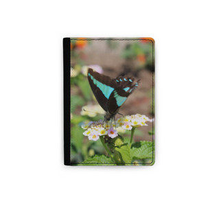 Dompet Passport Blue-Brown Butterfly