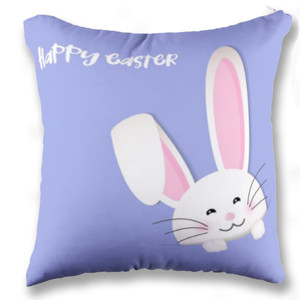 Bantal Happy Easter Purple Bunny