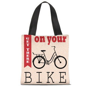 Tas Tote Fullprint GET THERE ON YOUR BIKE