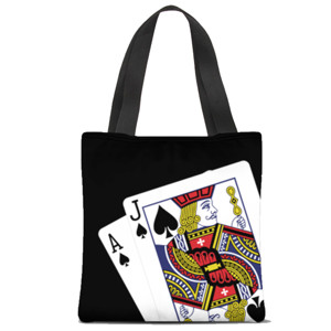 Tas Tote Fullprint Kartu Black Jack