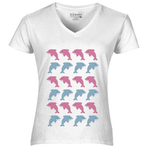 Kaos Dolphin - V-neck Wanita by Co_mbro