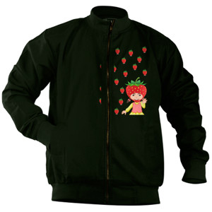 Jaket Bomber kaos strawberry 