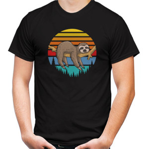 Kaos Baju Lazzy sloth retro