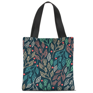 Tas Tote Fullprint Motif lukisan dedaunan