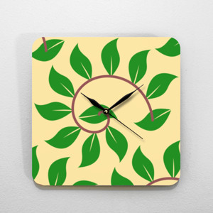 Jam Dinding Daun (Leaves)