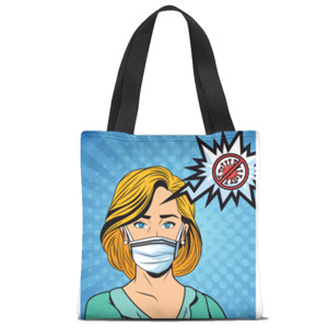 Tas Tote Fullprint Lawan Covid19