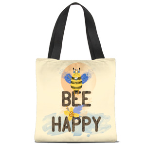 Tas Tote Fullprint Bee Happy (dua warna)