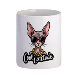 Mug Mug Unik Kucing Sphynx Cool Catitude Keren