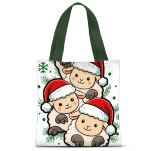 Tas Tote Fullprint Christmas sheep