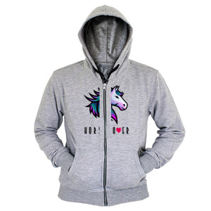 Hoodie Zipper Horse Lover – Kepala Kuda dengan Sentuhan Indigo