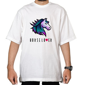Kaos Oversize Horse Lover – Kepala Kuda dengan Sentuhan Indigo