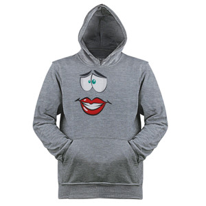 Jaket Hoodie bibir dan mata putih