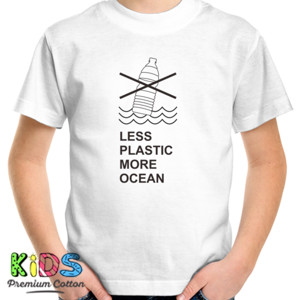 Kaos Tshirt Less Plastic More Ocean