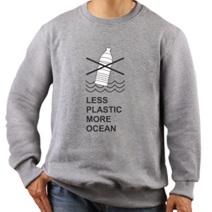 Jaket Sweater Tshirt Less Plastic More Ocean