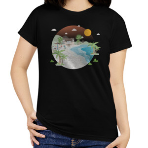 Kaos Pantai di sore hari