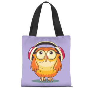 Tas Tote Fullprint Burung hantu kekinian