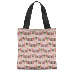 Tas Tote Fullprint Pink Bird