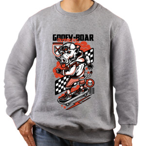 Jaket Sweater Kaos Goofy Boar Putih