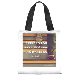 Tas Tote Fullprint Tote Bag Putih "Make Mistake"