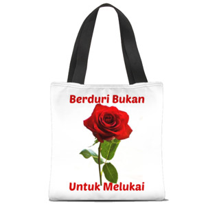Tas Tote Fullprint Mawar