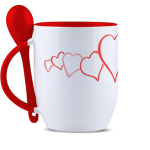 Mug Sendok Kumpulan Hati