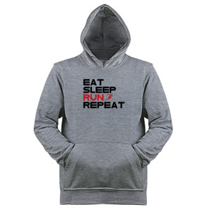 Jaket Hoodie Eat Sleep Run Repeat (Black)