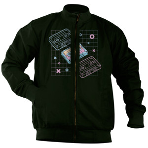 Jaket Bomber Kaset Retro Jadul