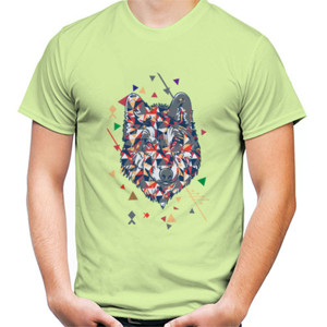 Kaos Wolf Face Triangle Art