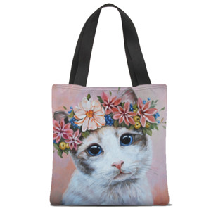 Tas Tote Fullprint Cat Wreath 03 Tote