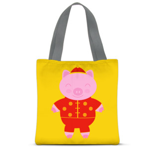 Tas Tote Fullprint Lucky Pig
