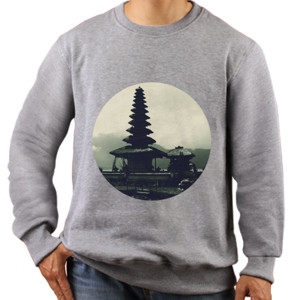 Jaket Sweater Pemandangan Candi Bali Simpel Gildan Softstyle