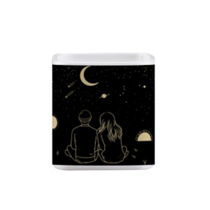 Mug Kotak Berdua melihat planet namex