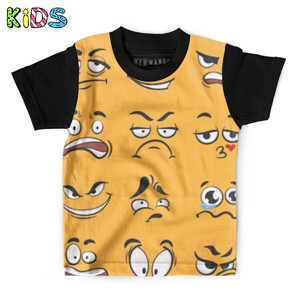 Kaos Anak Full-Print Kaos Anak Cartoon emotion