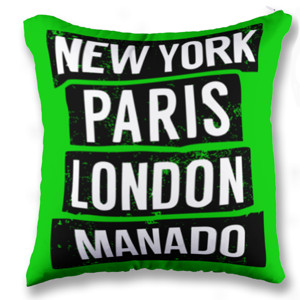 Bantal NEW YORK PARIS LONDON + KOTA ANDA