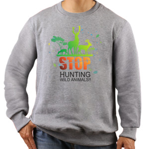 Jaket Sweater Stop Hunting Wild Animal
