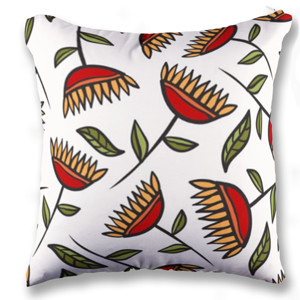 Bantal Sofa bergaya Skandinavia dengan coretan Bunga.