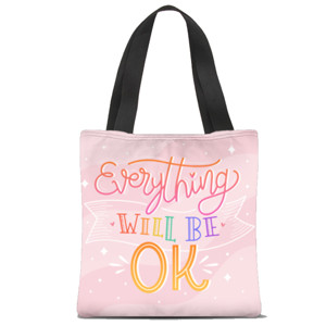 Tas Tote Fullprint Tote Bag kata-kata