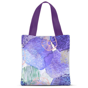 Tas Tote Fullprint Pola Kilau Ungu