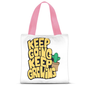Tas Tote Fullprint Keep Going Keep Growing