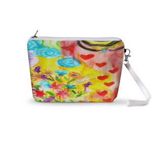 Pouch Trapesium abstract flowers