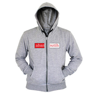 Hoodie Zipper Kaos Abang Putih