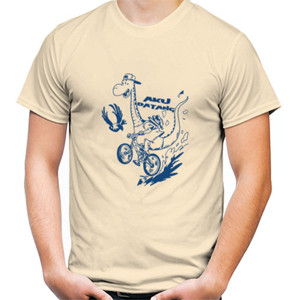 Kaos Jerapah lucu Naik sepeda