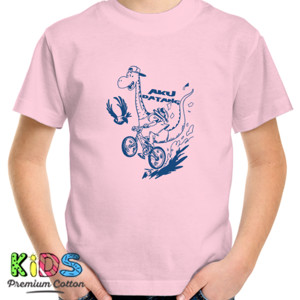 Kaos Jerapah lucu Naik sepeda