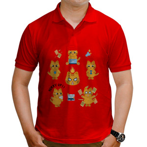 Kaos Polo Kitty Office - Angry