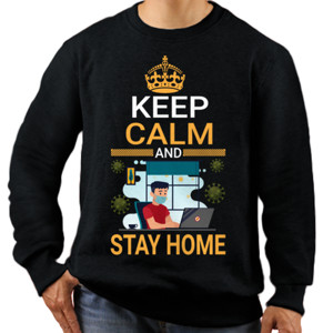 Jaket Sweater keep calm and stay home hn73