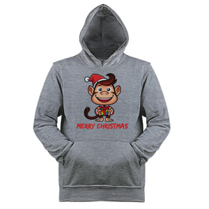 Jaket Hoodie Merry Christmas - Monkey Version